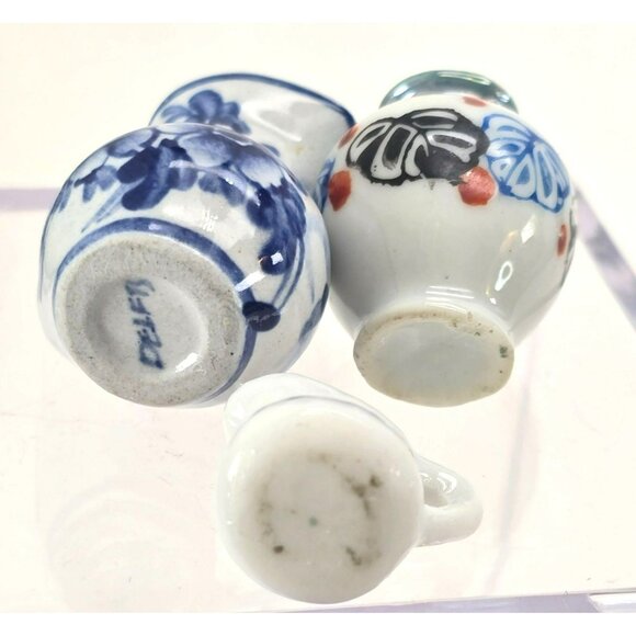 Miniature Vase and Pitchers Delft Luster Asian Perfect for Doll House je168 - Picture 6 of 6